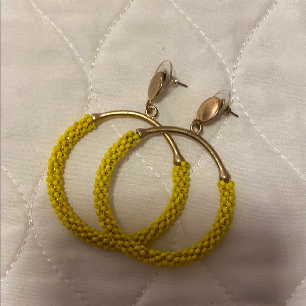 Gold Beaded Hoop Earrings